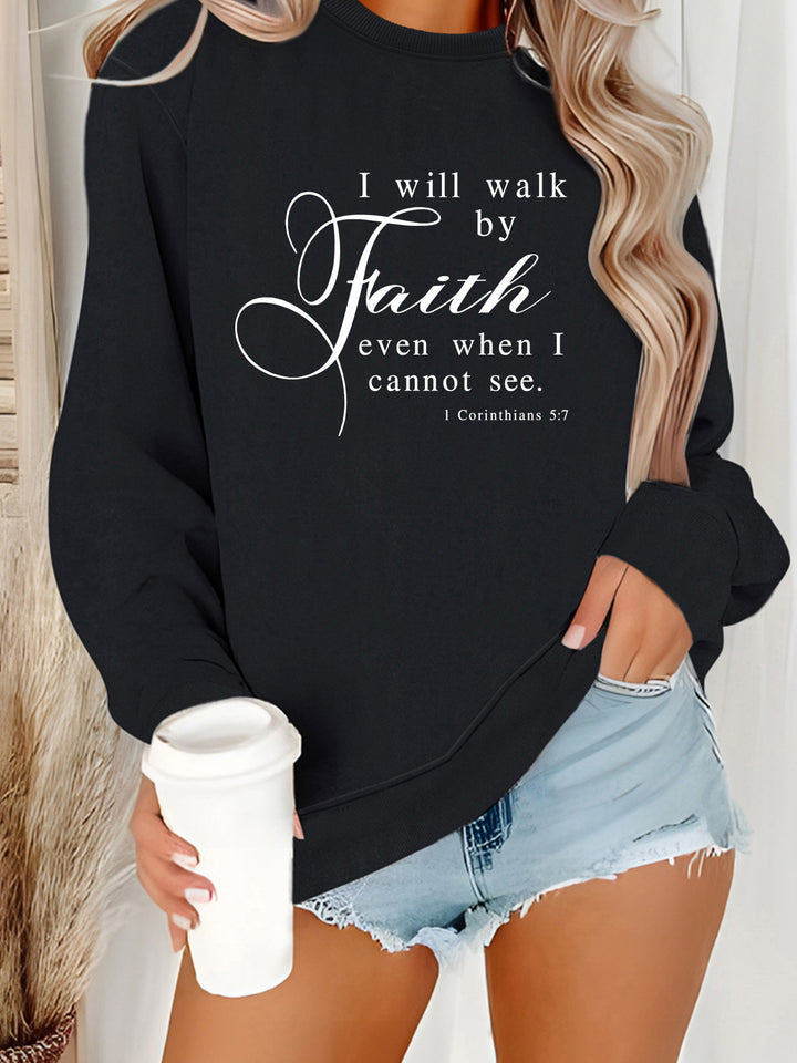 Dame sweatshirt med inspirerende tekst og mykt materiale Skjora