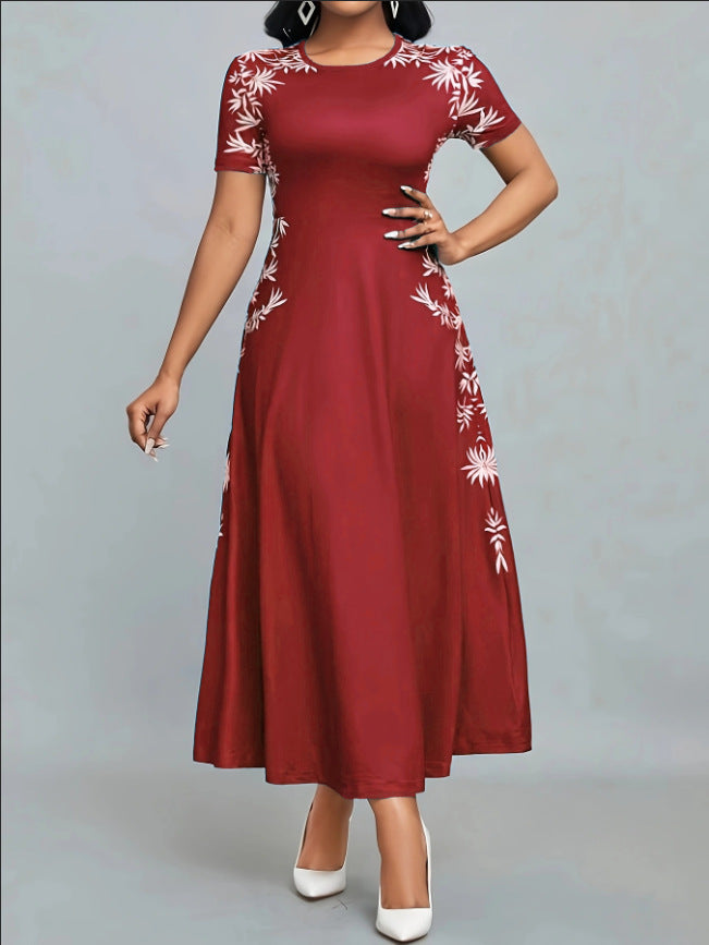 Dame Elegant Maxikjole med blomsterbroderi Skjora