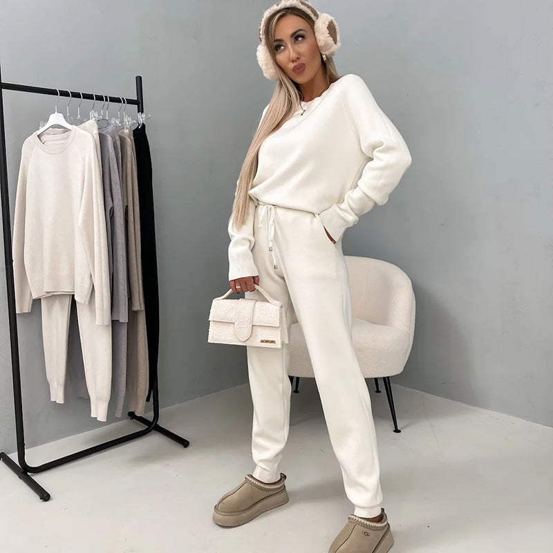 Kvinne Komfortabel Fleece Lounge Sett med Elastisk Liv og Mykt Materiale Skjora