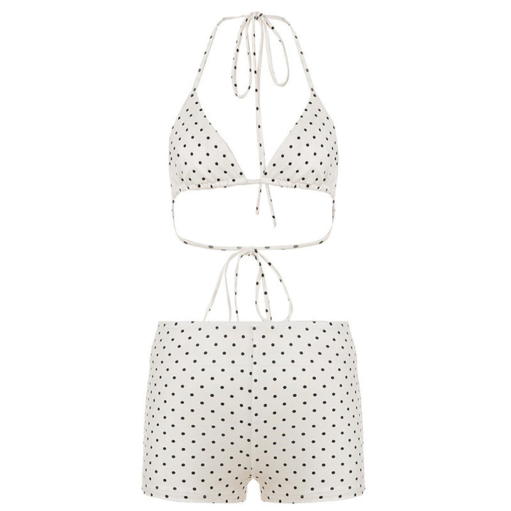 Dame Bikiniset laget av høykvalitets materiale med moderne prikkete design Skjora