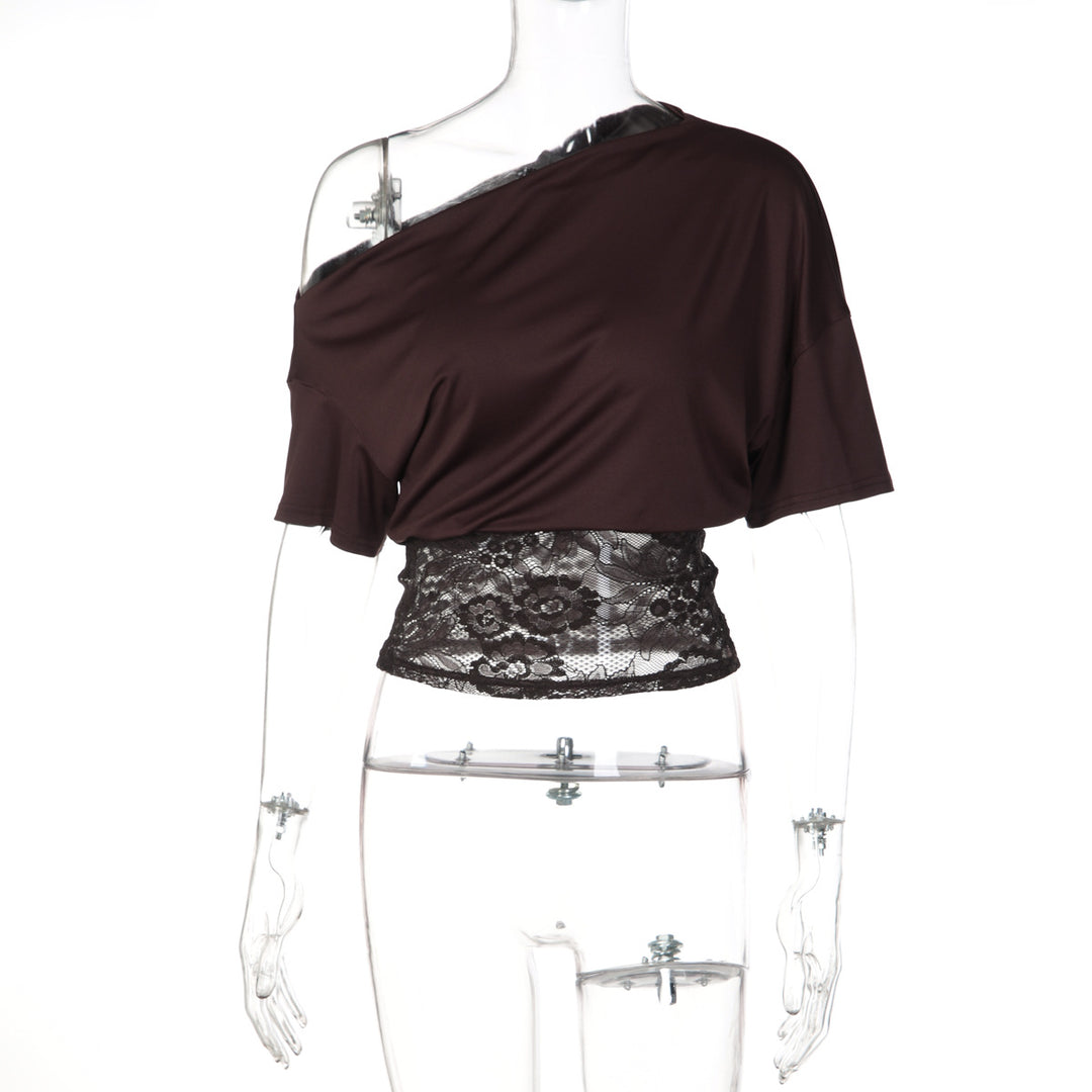 Dame Off-Shoulder Bluse med spissbånd Skjora