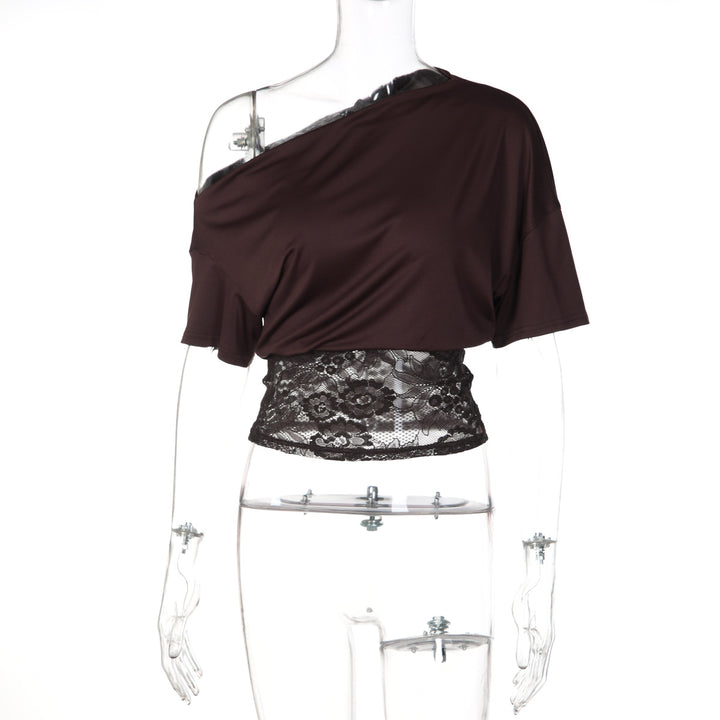 Dame Off-Shoulder Bluse med spissbånd Skjora