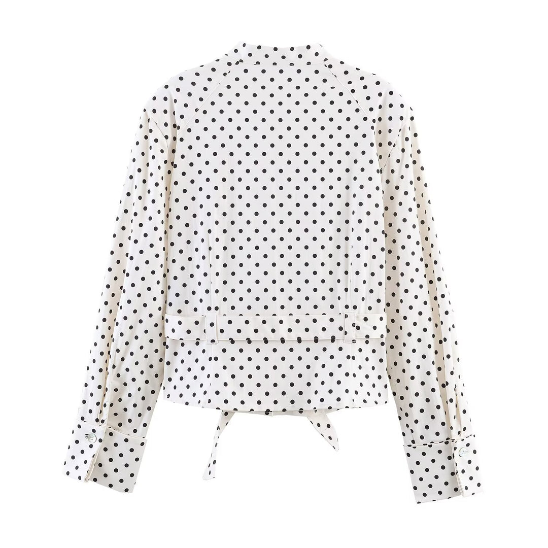 Dame leggings med moderne prikkedesign og elastisk linning Skjora