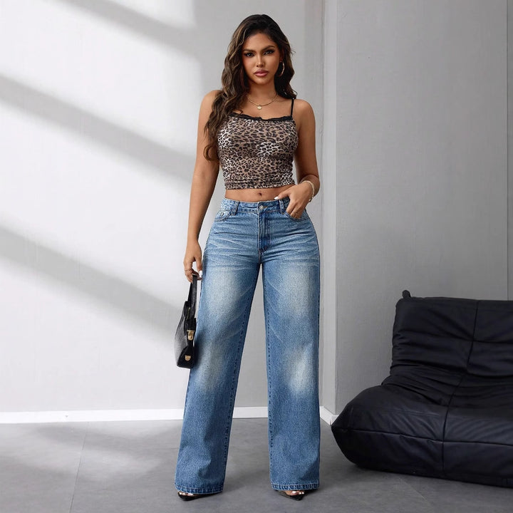 Dames vide høytrykkjeans i en avslappet vintagestil Skjora