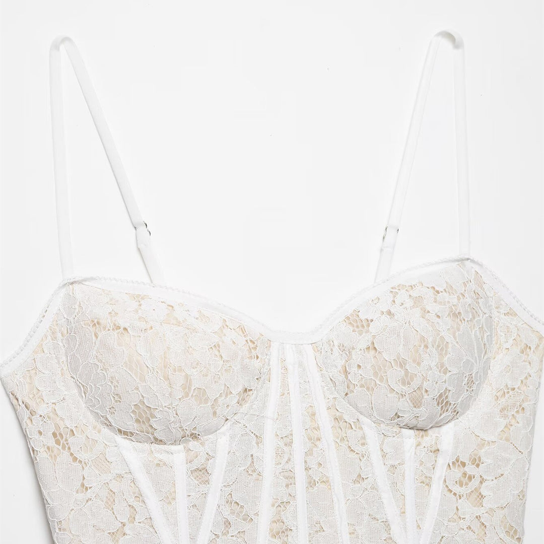 Dame-Bustier med fin spissbehandling og justerbare stropper Skjora