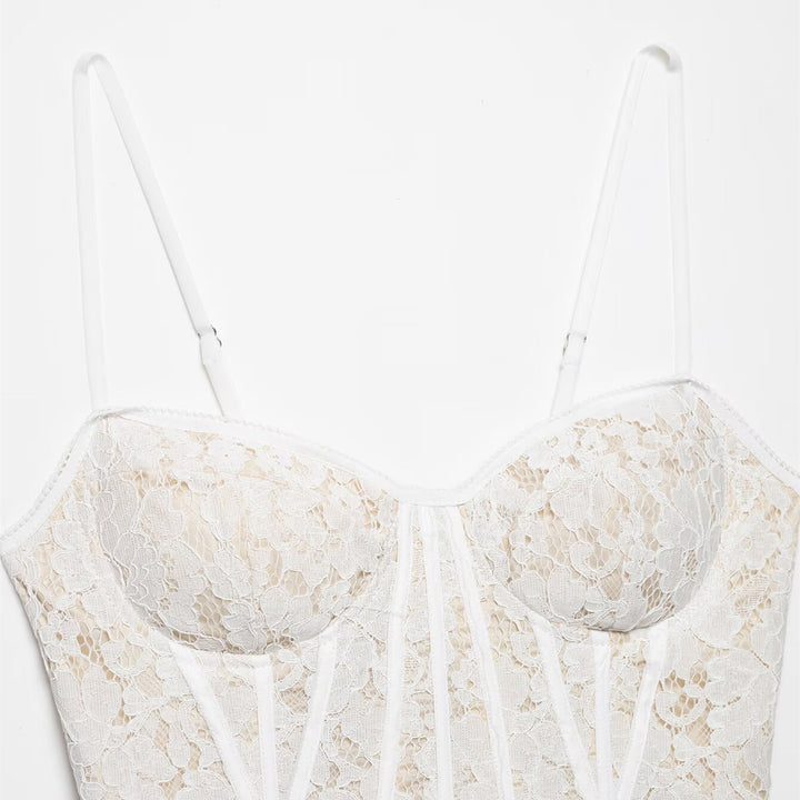 Dame-Bustier med fin spissbehandling og justerbare stropper Skjora