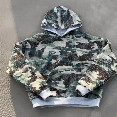Damer hoodie med camouflage-fôr Skjora
