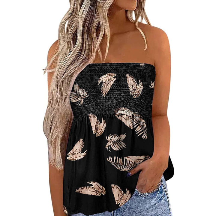 Dame Bandeau-top med blomsterinnlegg Skjora