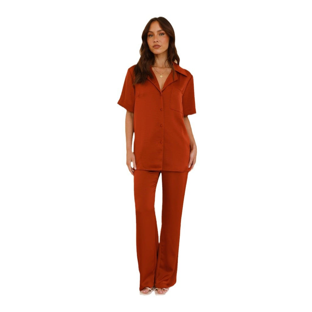 Dame Satin Pyjamasett Skjora