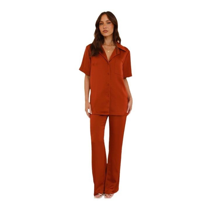Dame Satin Pyjamasett Skjora