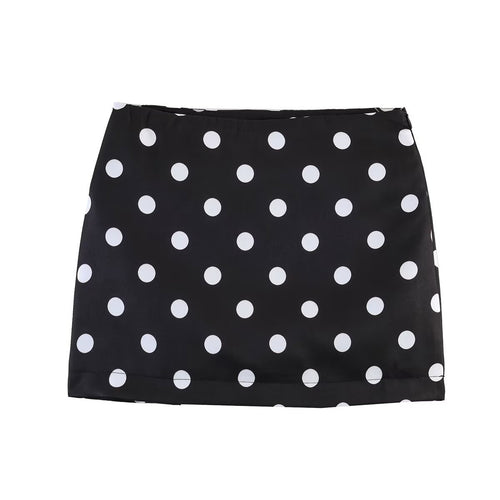 Dame miniskjørt med trendy prikkedesign og elastisk midje Skjora