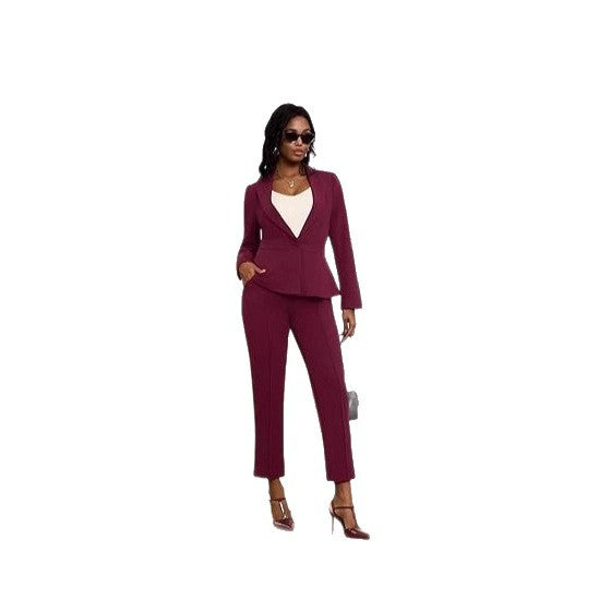 Kvinner elegante peplum blazer og bukse sett Skjora