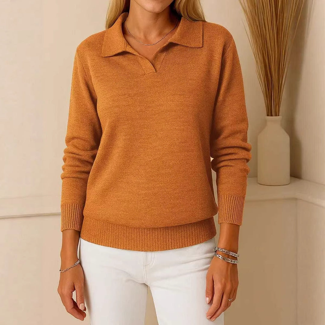 Kvinners høy-kvalitets polo-stil genser Skjora