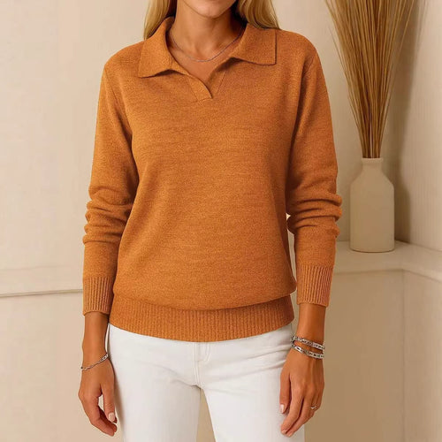 Kvinners høy-kvalitets polo-stil genser Skjora