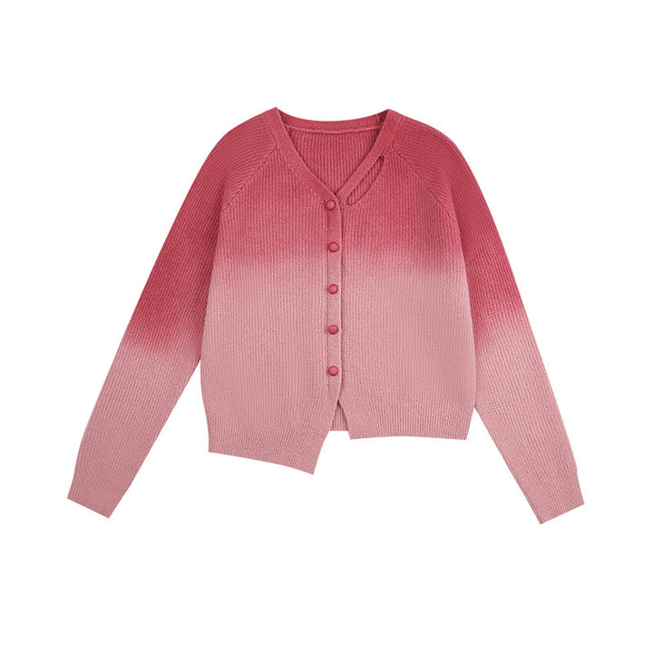 Dame angora cardigan med moderne utskjæringsdetaljer Skjora