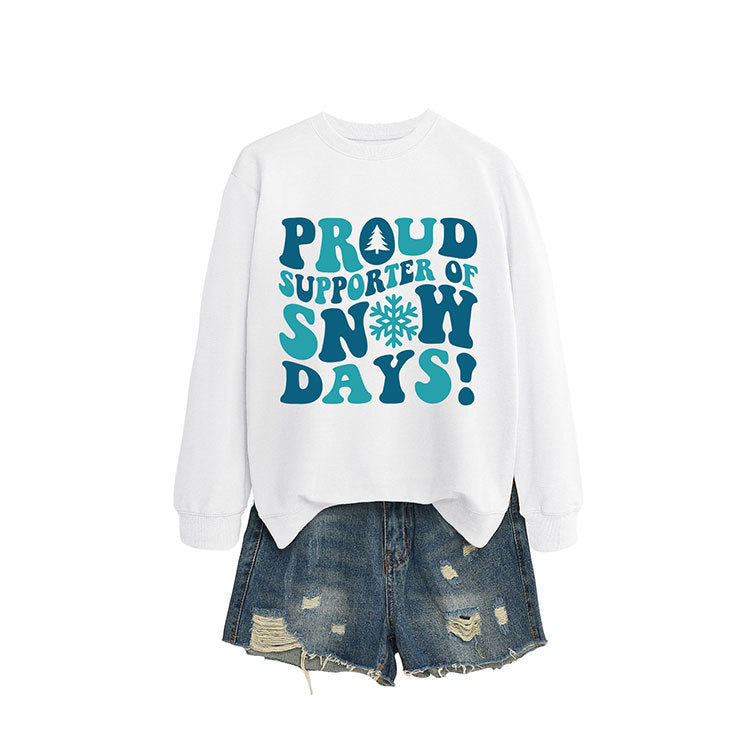 Dame sweatshirt med kreativt trykk og avslappet snitt Skjora