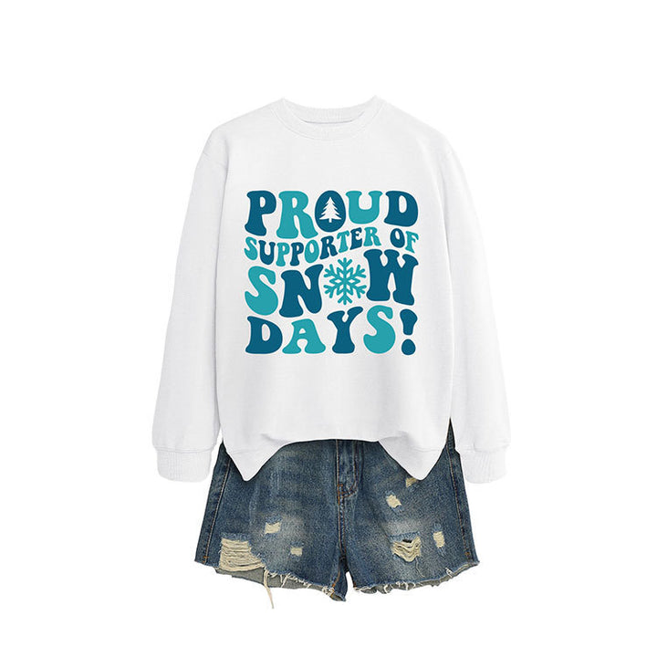 Dame sweatshirt med kreativt trykk og avslappet snitt Skjora