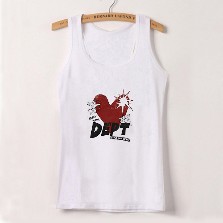 Dame ermeless Camisole med iøynefallende grafisk design Skjora