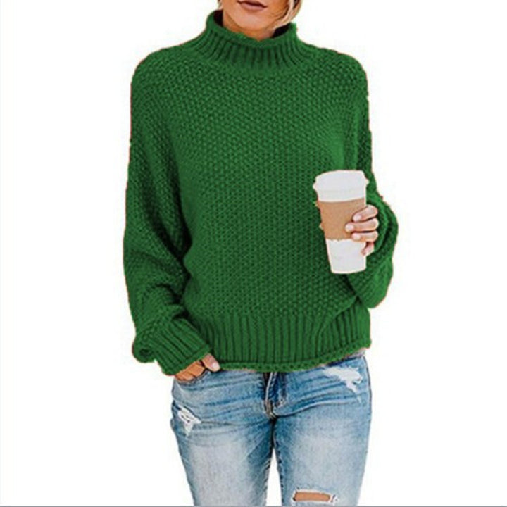 Dame chunky strikket turtleneck genser med en avslappet passform Skjora