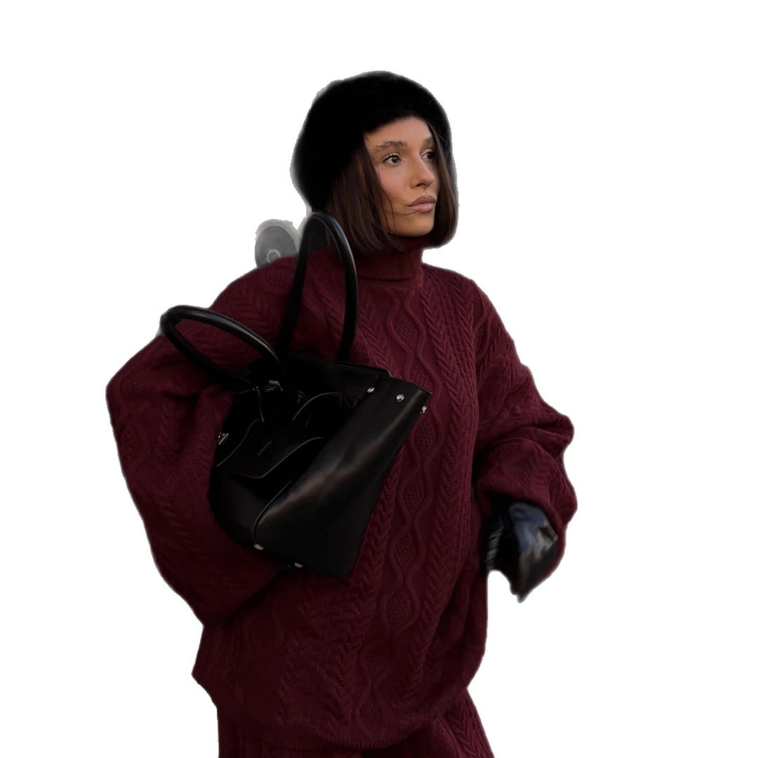 Damer koselige strikkede jumpsuit med kabelmønster Skjora