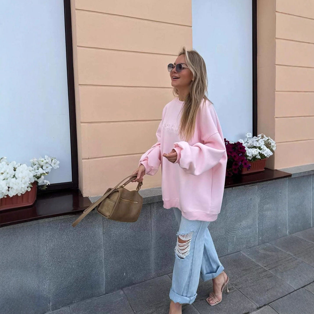 Damer Casual Oversized Genser Skjora
