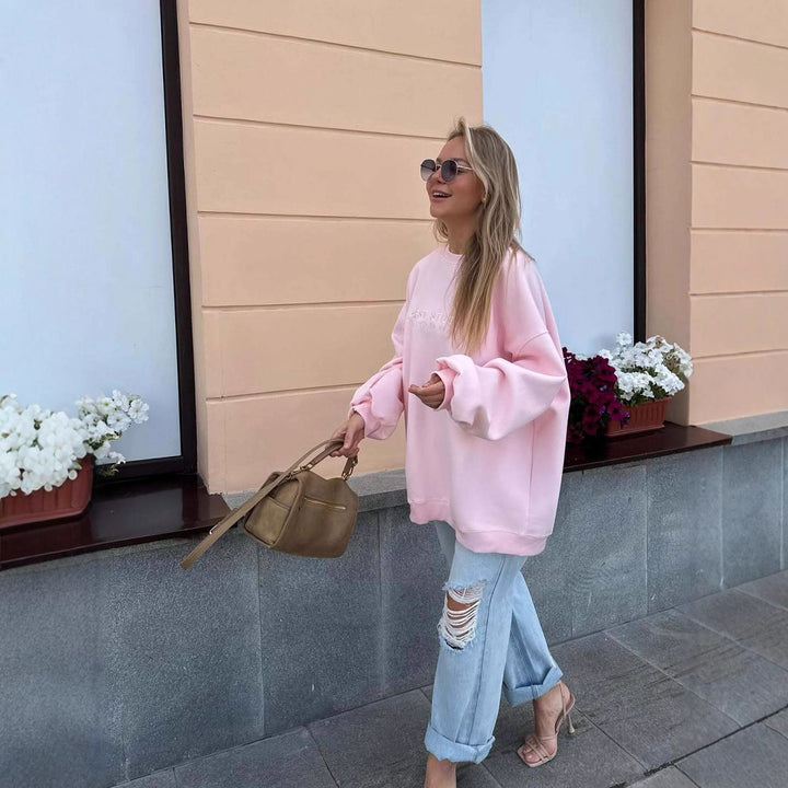 Damer Casual Oversized Genser Skjora
