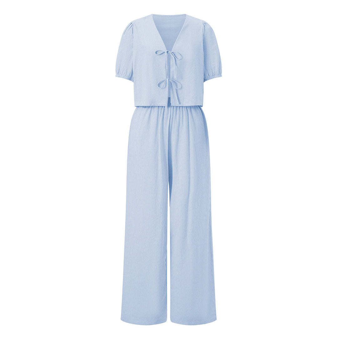 Dame luftig sommer-jumpsuit med rynkeding