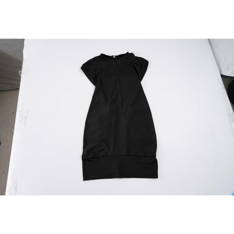 Dame Elegant Bodycon Kjole med korte Ermer og avslappet Passform Skjora