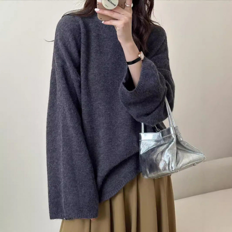 Dame oversized strikkegenser med vid snitt og fint materiale Skjora