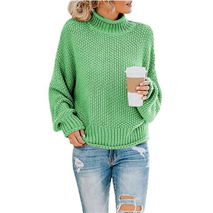 Dame chunky strikket turtleneck genser med en avslappet passform Skjora