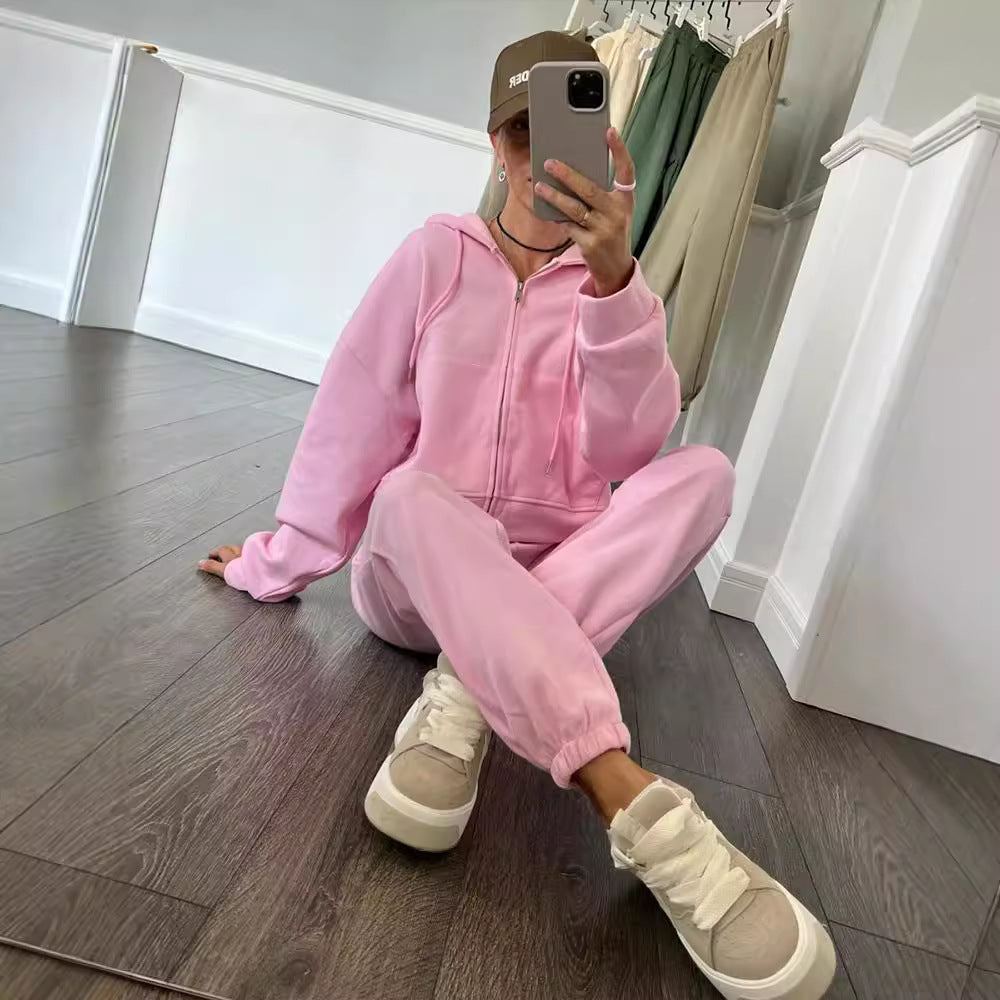 Dame tracksuit med hette og elastiske mansjetter Skjora
