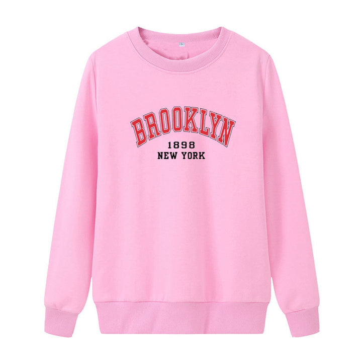 Dame avslappet oversized genser med Brooklyn-print Skjora