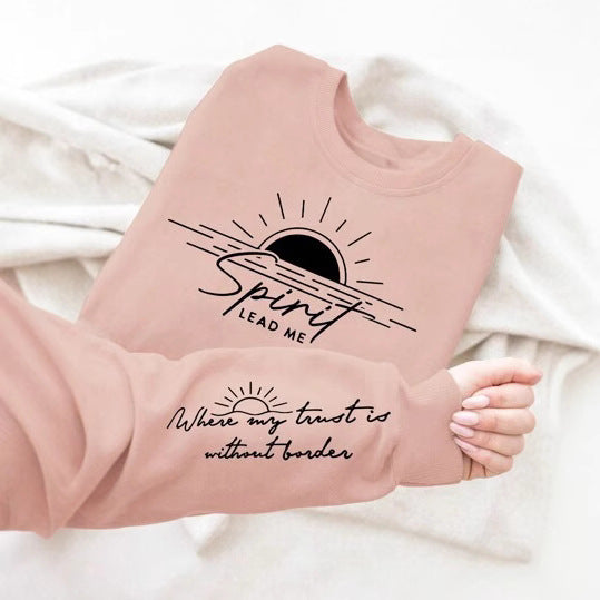 Damesweatshirt med inspirerende trykk og mykt flytende stoff Skjora