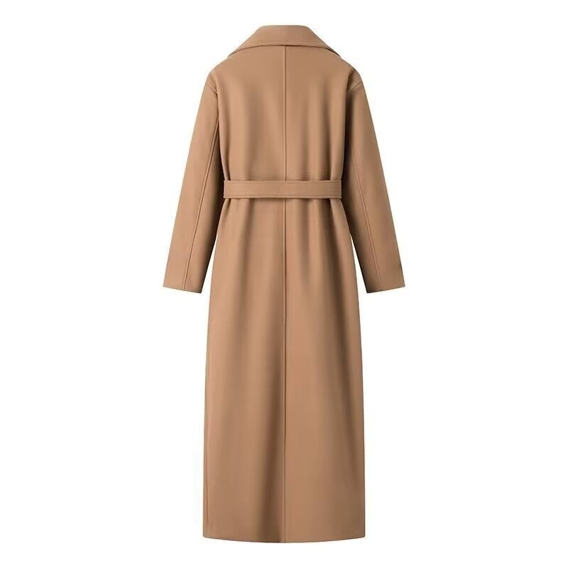 Kvinne Elegante Trench Coat med Livrem og Dobbel Knapplukking Skjora