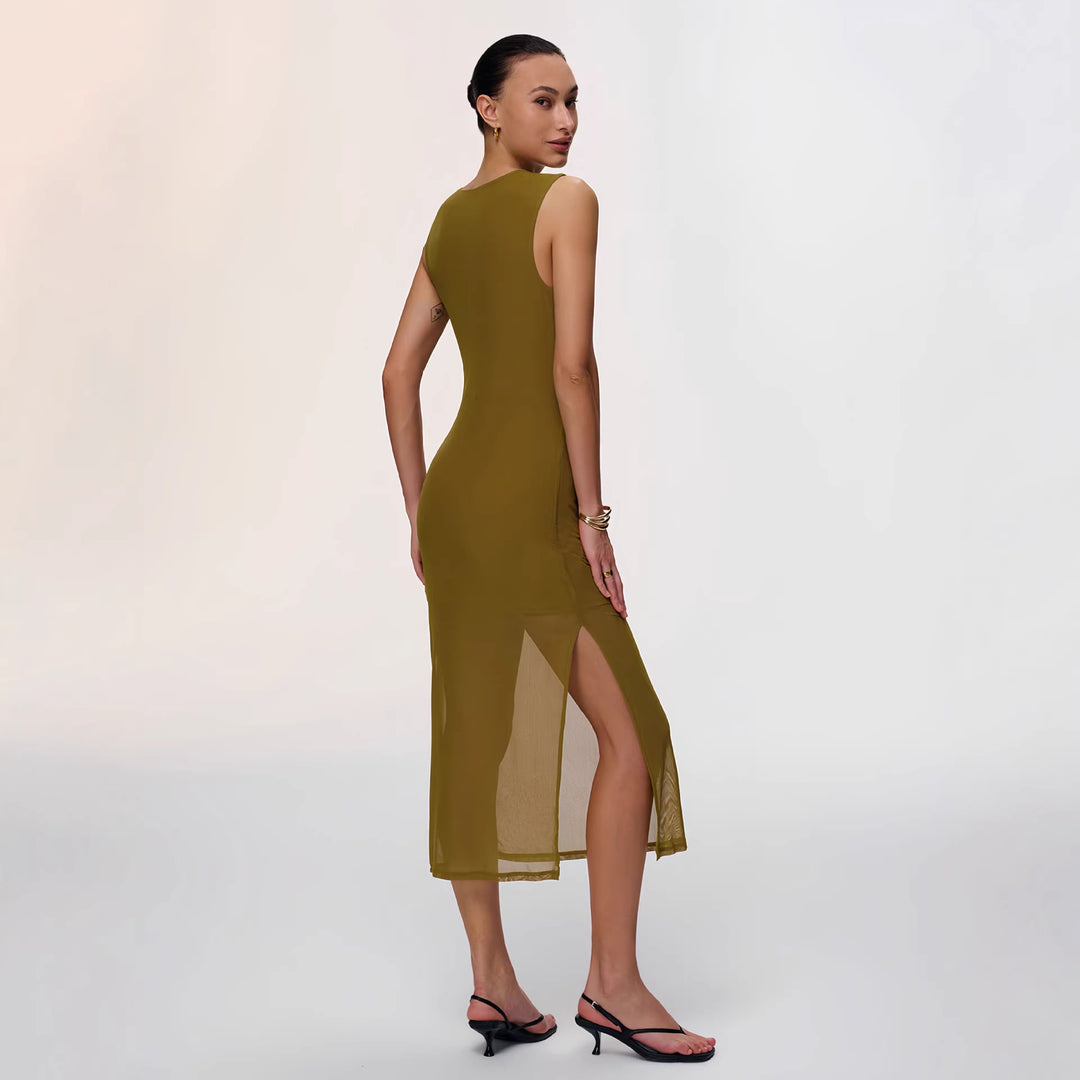 Damer Elegant Wrap Dress med Figur-omfavnende Design og Forførende Rynkede Elementer Skjora