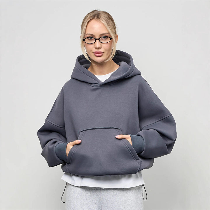 Kvinnens komfortable oversized hettegenser Skjora