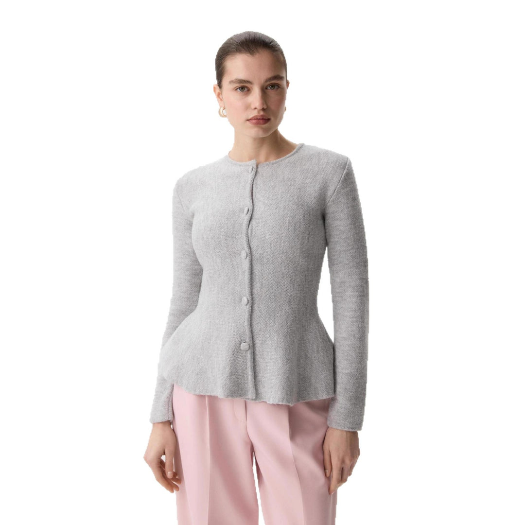 Damer elegant cardigan med teksturdesign og figurtilpasset snitt Skjora