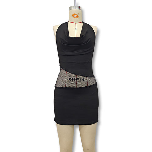 Dame Figurtilpasset Minikjole med elegant Halter og raffinert Drapering Skjora