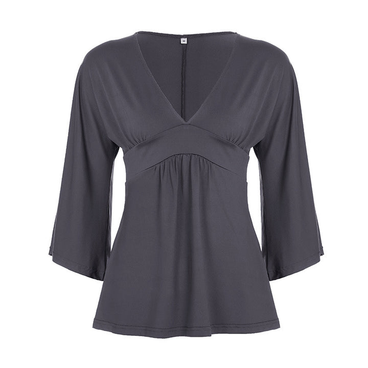 Damer Elegant Inn wraps med bred erm og V-hals Kjole