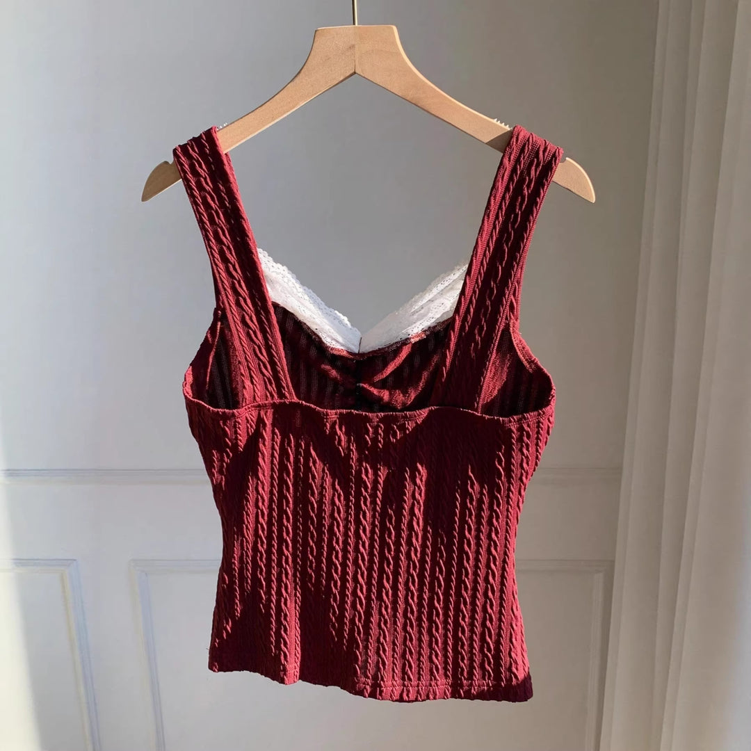 Dame spiss-details topp Skjora
