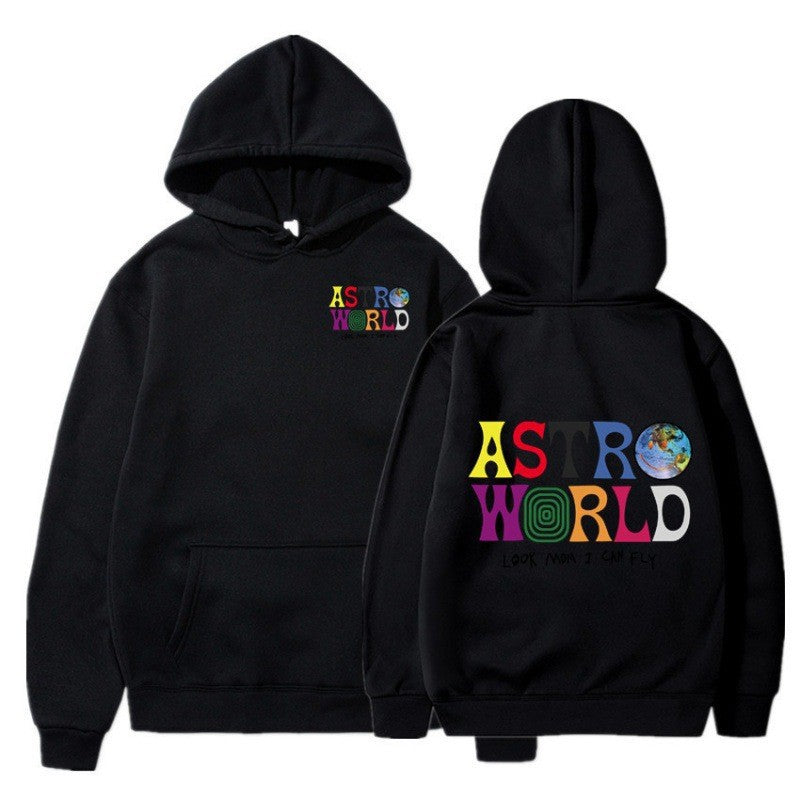 Damegens hoodie med lekent grafisk design og myk innside Skjora