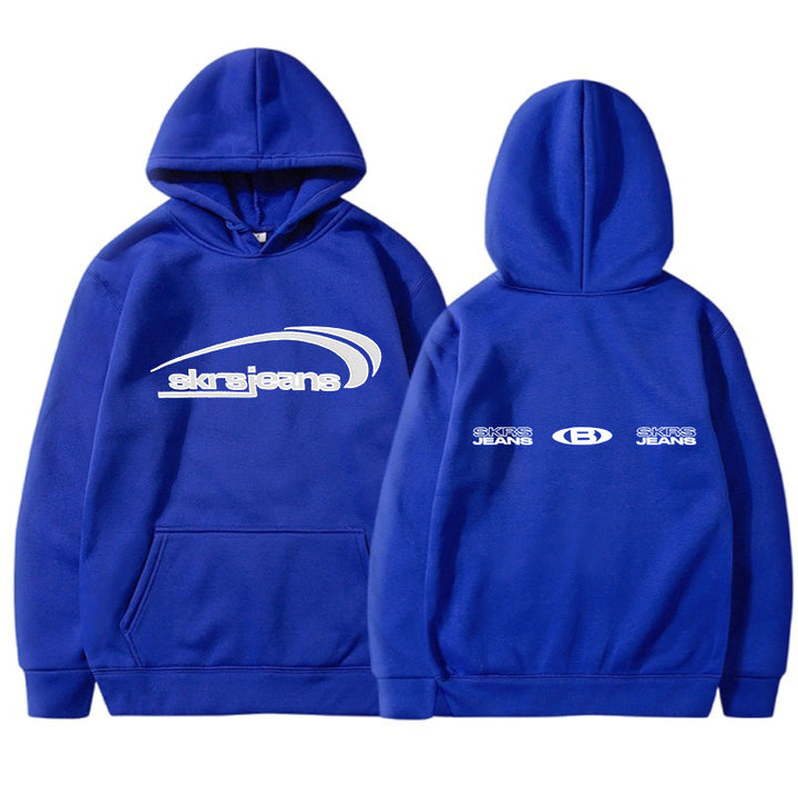 Women's hoodie with modern logo design and practical kangaroo pockets Skjora