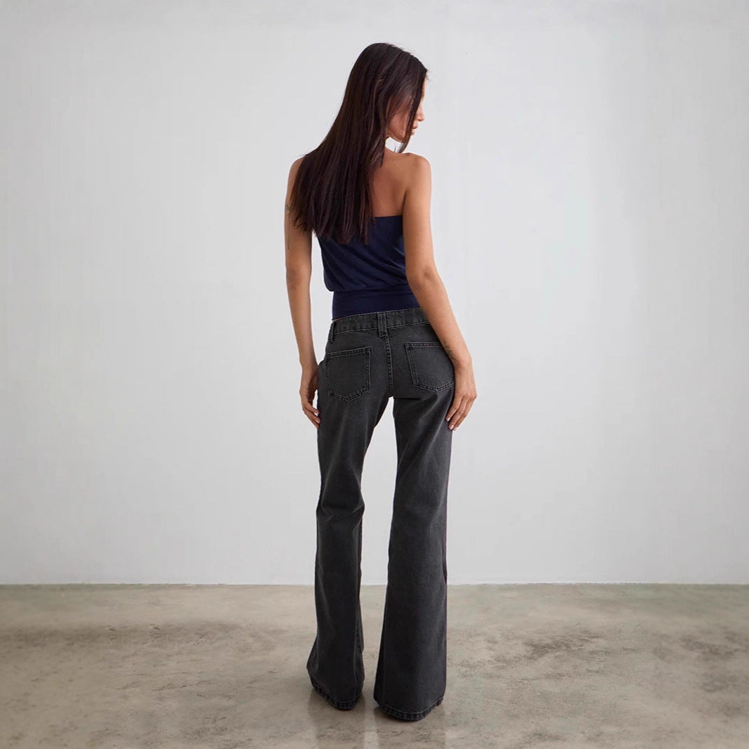 Dame bootcut Jeansbukse med høy midje og moderne snitt Skjora