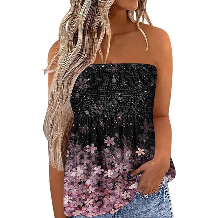Dame Bandeau-top med blomsterinnlegg Skjora