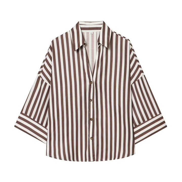 Dame skjorte-bluse med avslappet snitt og elegante 3/4-ermer Skjora
