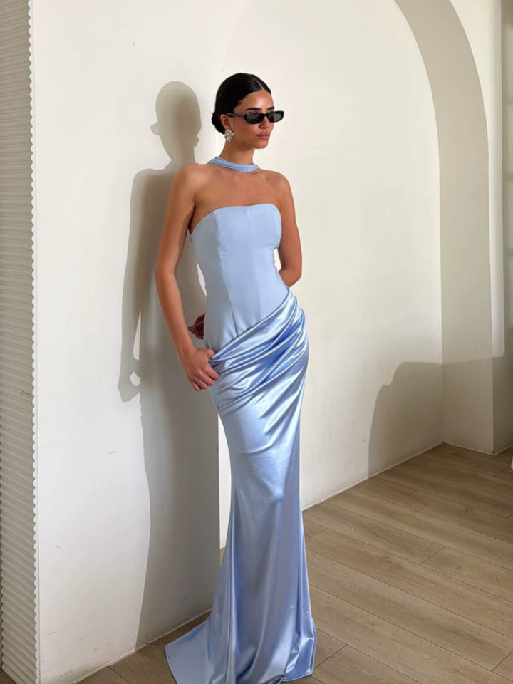 Dame Bodycon Kveldskjole med elegant Drapering Skjora