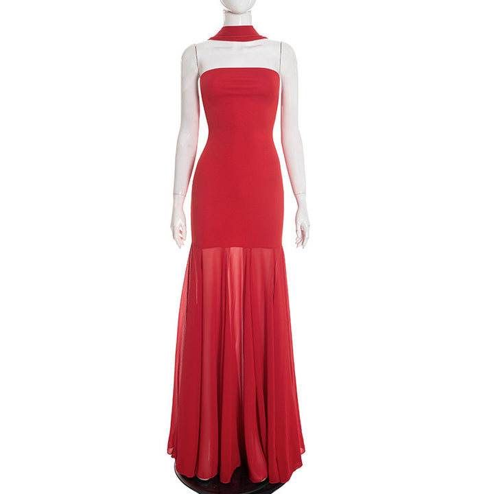 Damer Elegant kveldsdrakt med transparente draperinger Skjora