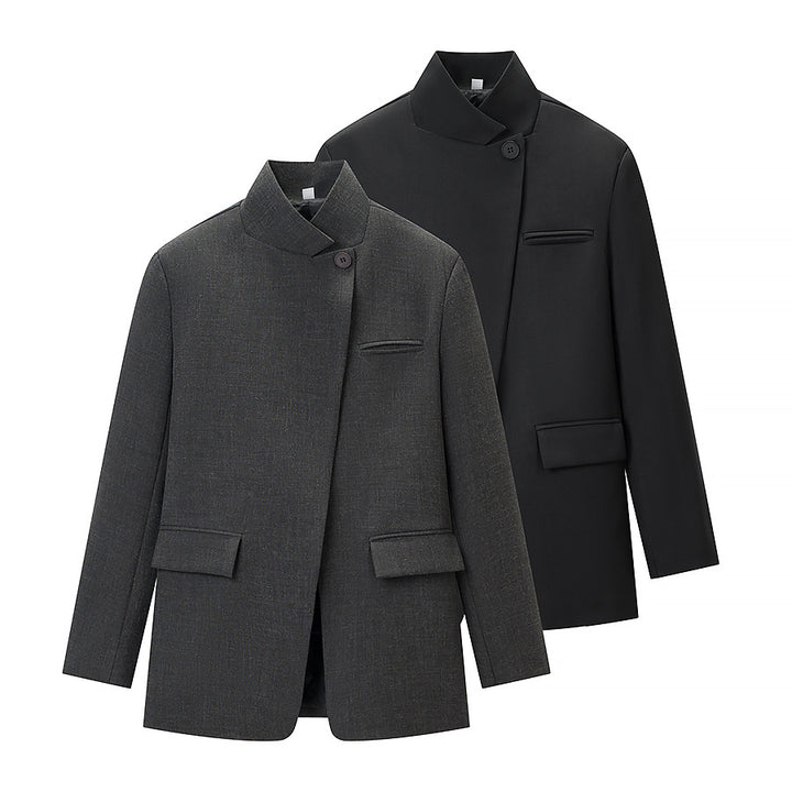 Dame Mote Blazer Jakke i Casual Stil med Praktiske Lommer Skjora