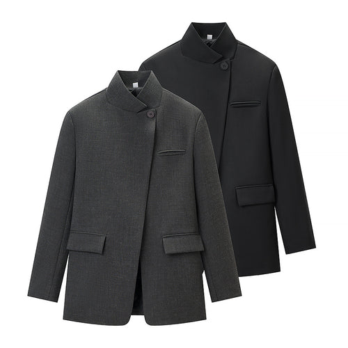 Dame Mote Blazer Jakke i Casual Stil med Praktiske Lommer Skjora