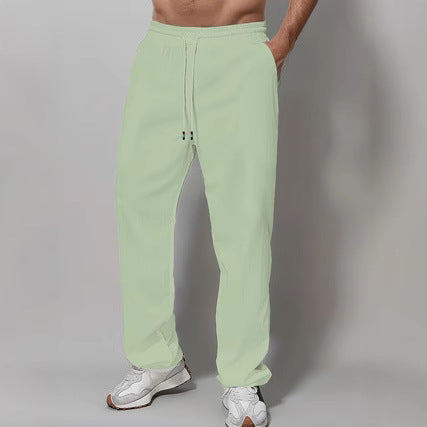 Herre Sporty Avslappet Passform Joggebukser med Elastisk Liv og Sidelommer Skjora